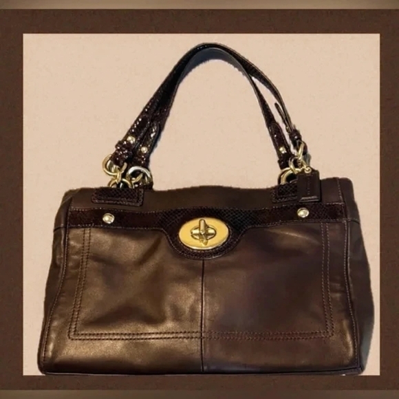 Coach Penelope Peyton Brown Soft Leather Satchel EUC (Full Inclusion) - Picture 5 of 16